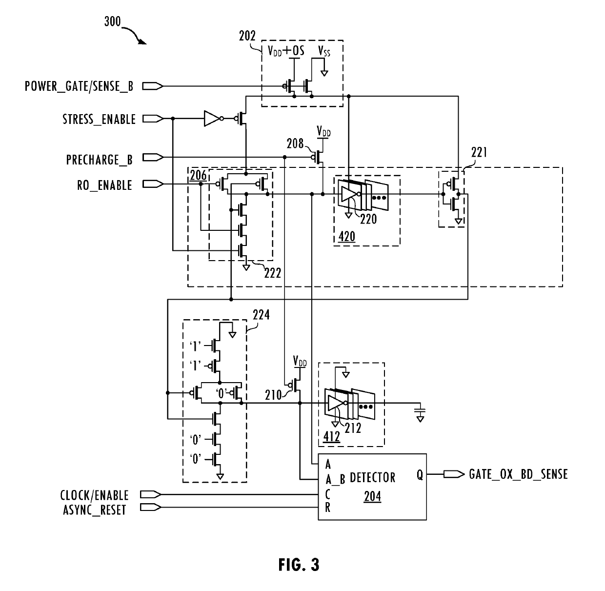 Gate oxide soft breakdown detection circuit