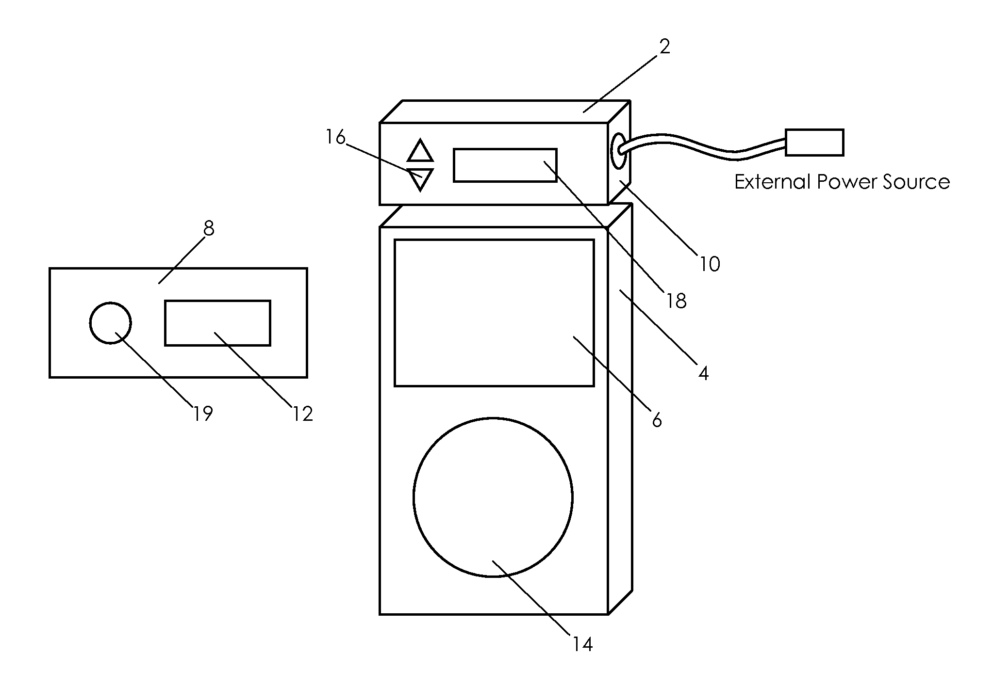 Digital controller and transmitter for portable electronic device