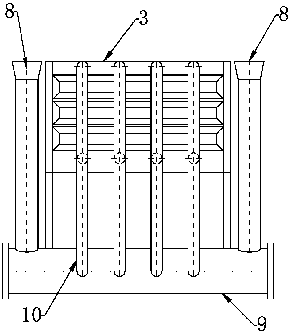 Three-dimensional water-cooled quenching car with bottom double-way water supply and working method thereof