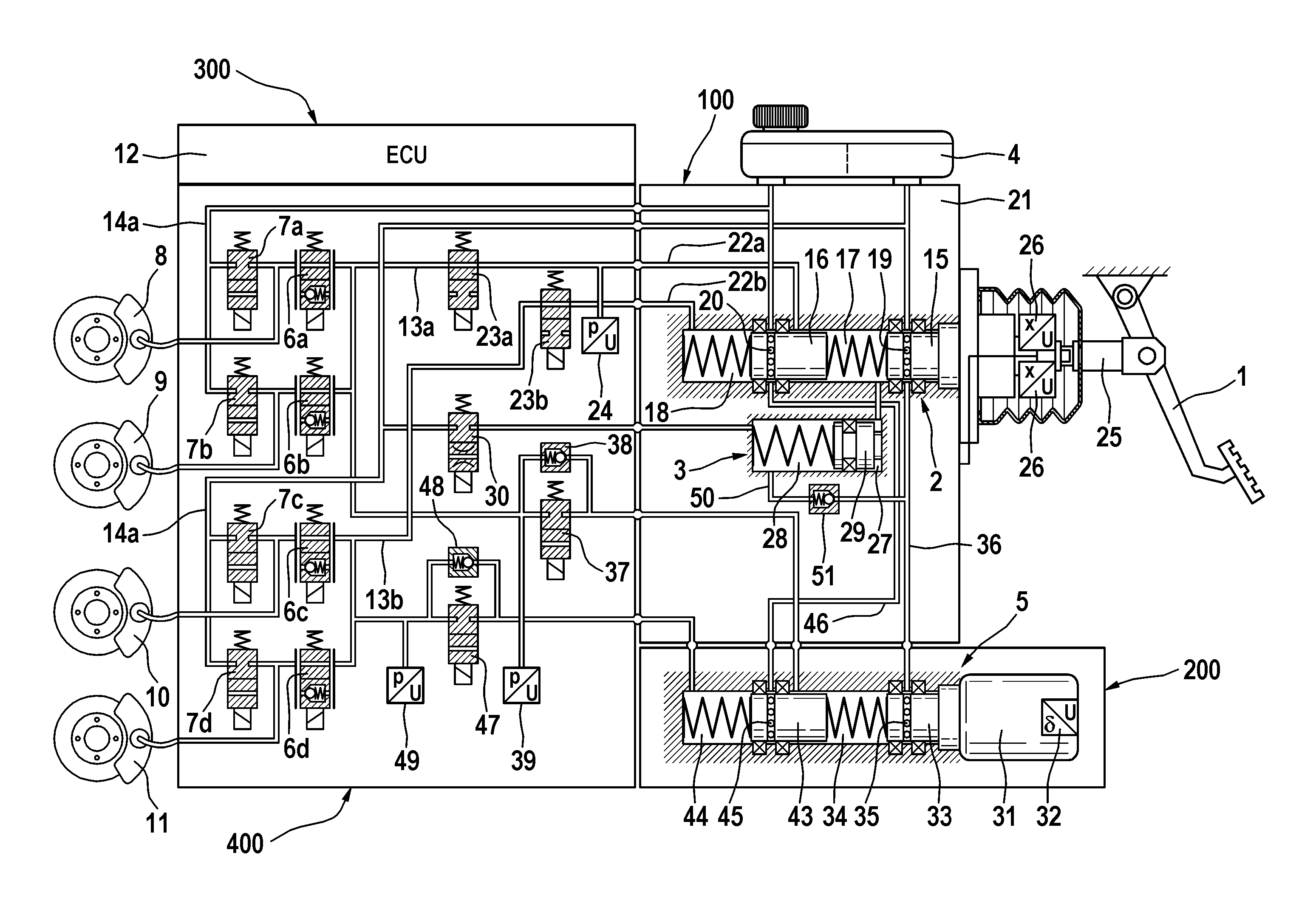 Braking system for motor vehicles and method for operating the same