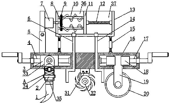 Subsoiling, rotary tillage, fertilization and sowing combined operation machine