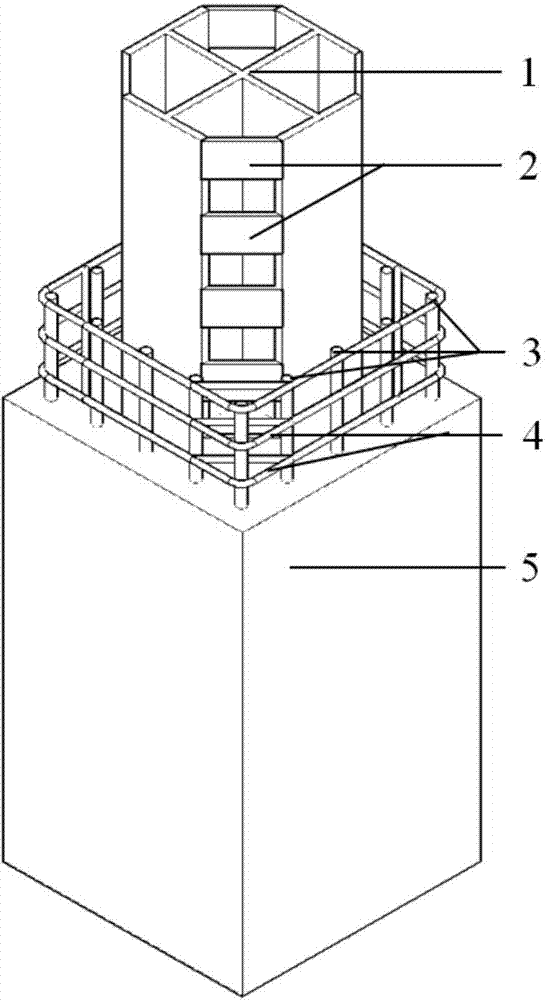 Batten plate constraint type confined concrete column with cross steel bone with flanges and fabrication method of column
