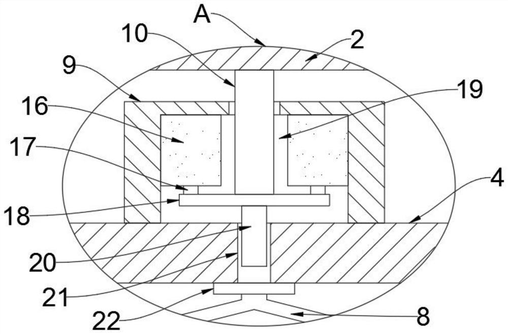 Damping supporting structure of weight type beam type goods shelf guide rail and supporting method of damping supporting structure