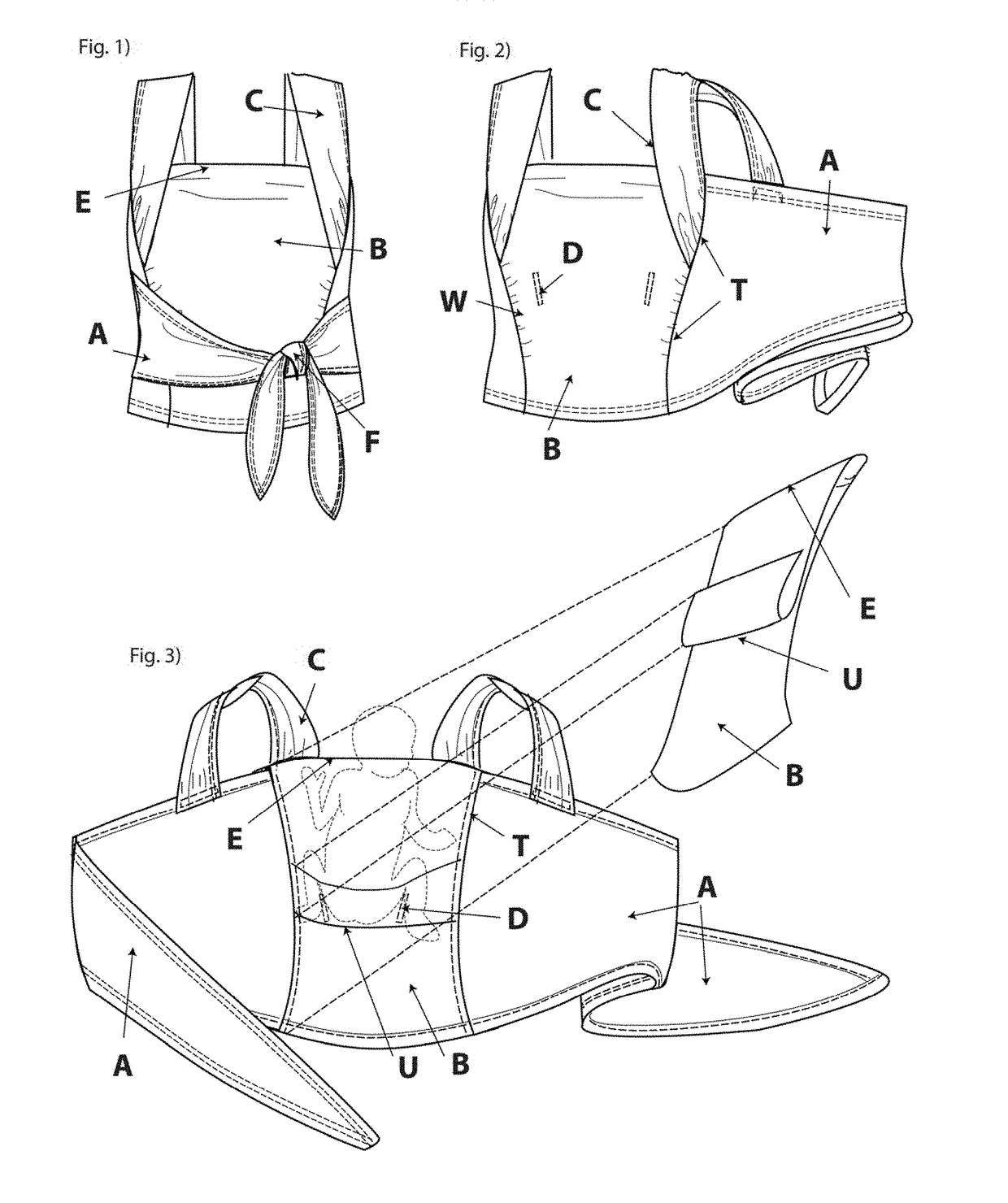 Undergarment for carrying a baby skin-to-skin