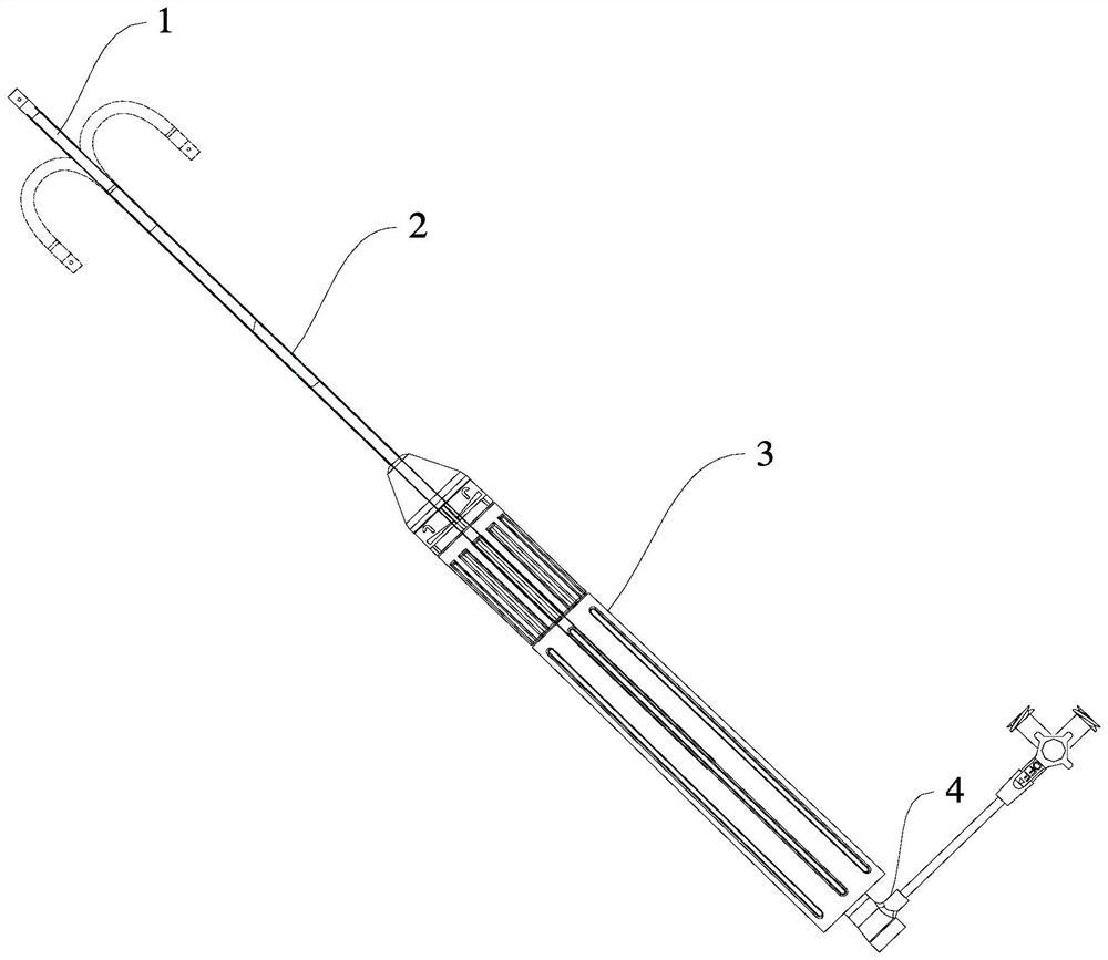 Operating handle of adjustable bending sheathing canal with identification and adjustable bending sheathing canal