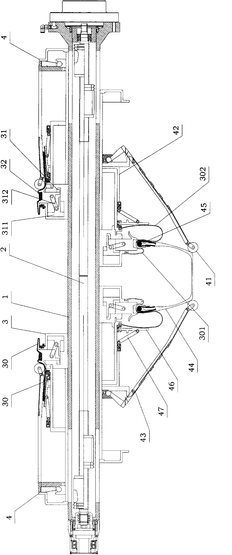 Mechanical forming drum and method thereof for realizing auxiliary turn-up of tire embryo slit