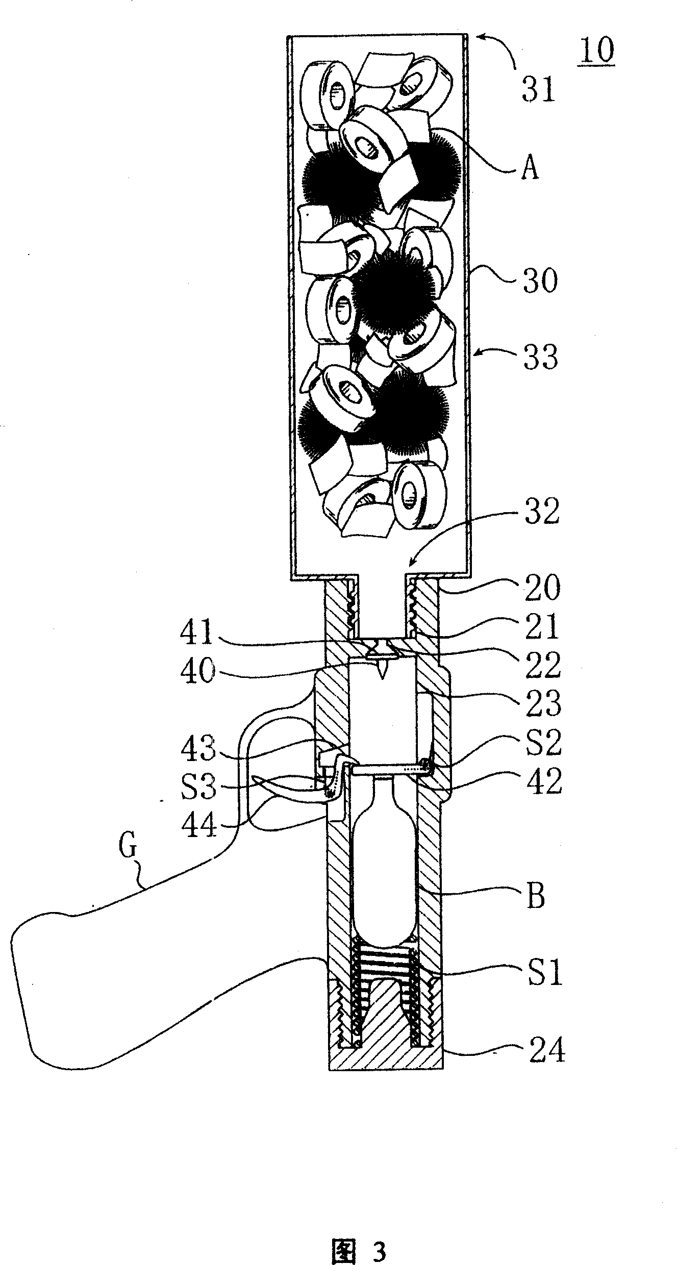 Emitting device for cylindrical burst emitter