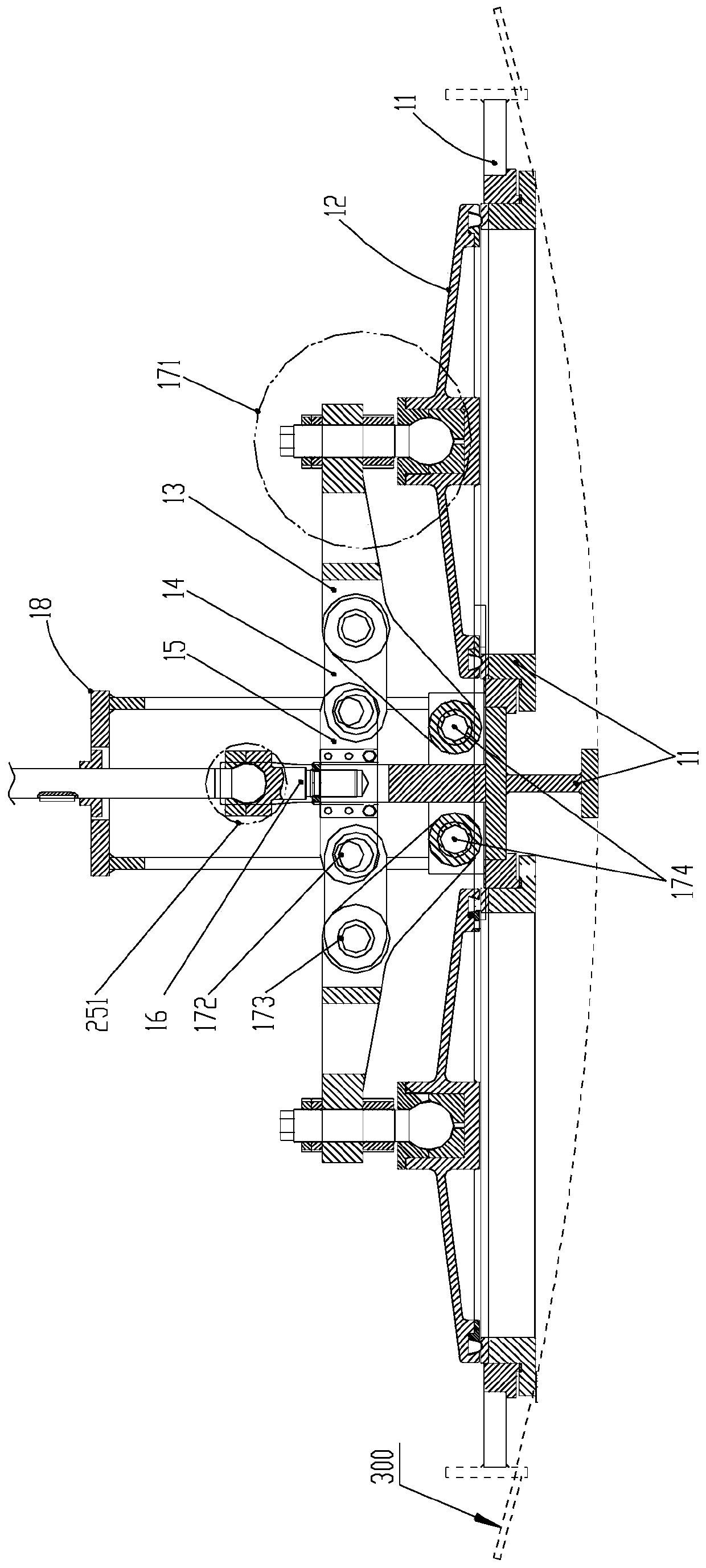 A system including a sea valve and its transmission device