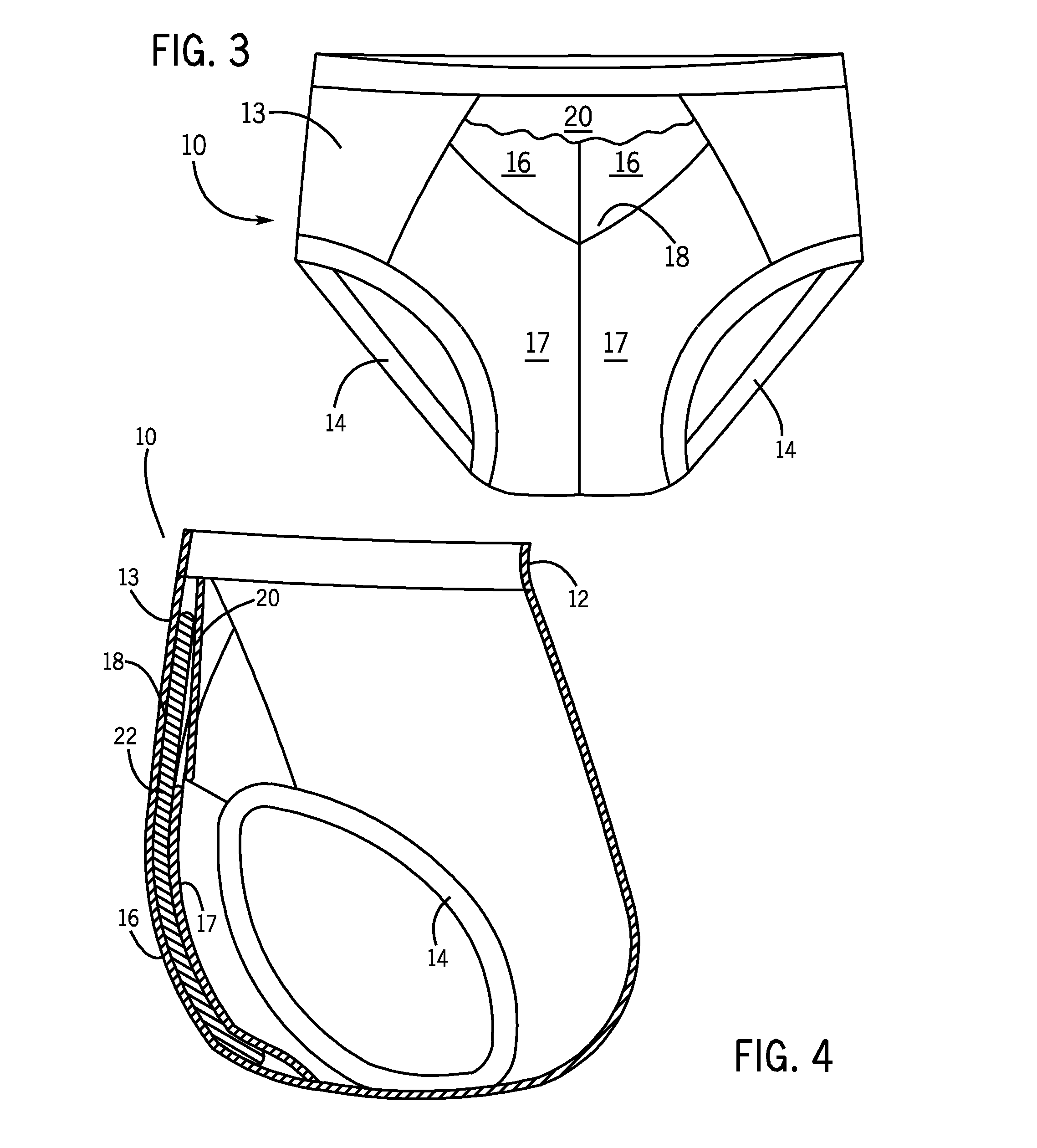 Undergarment with absorptive pad