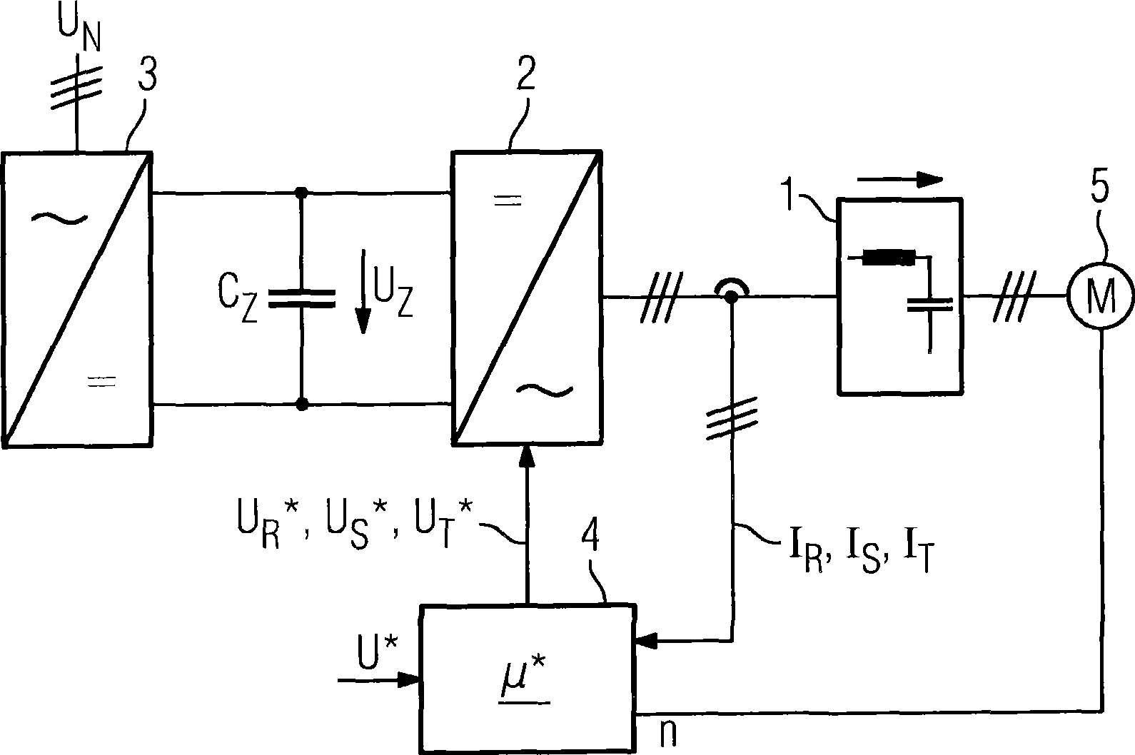 Converter with reduced harmonic waves