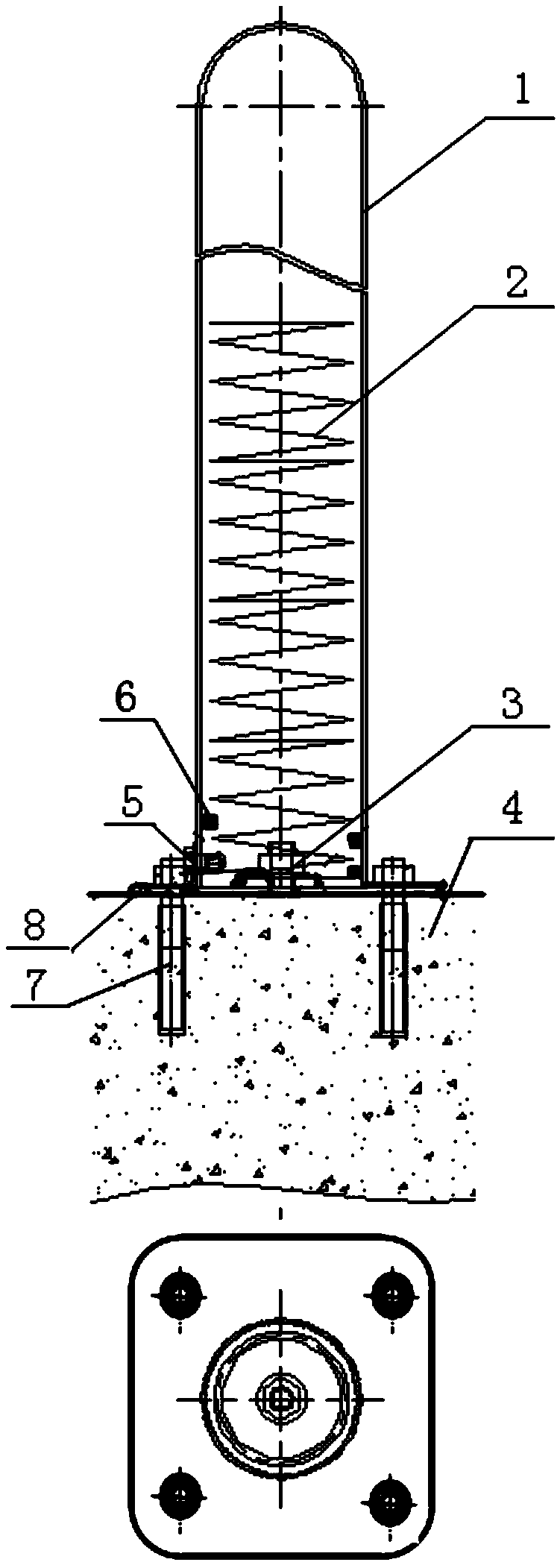 Pavement channel flexible isolation pile