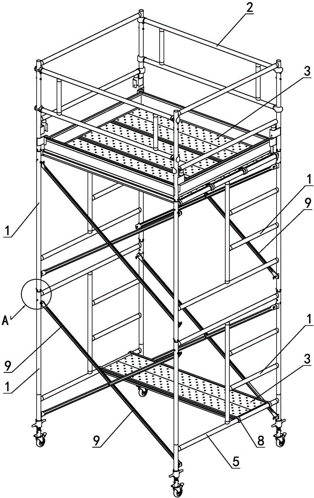 Combined modularization scaffold for large building