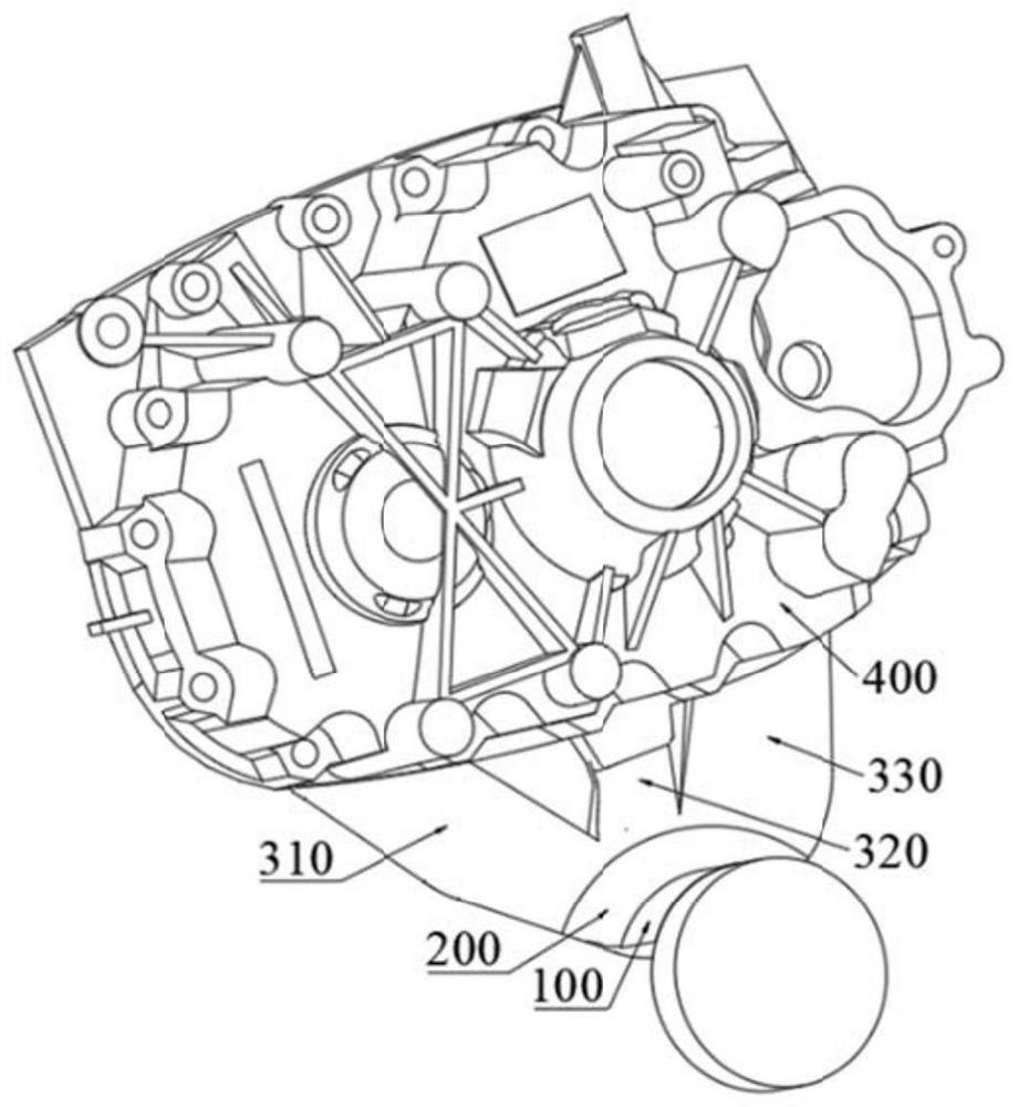 Mixed lap joint type ingate system of aluminum alloy die-casting gearbox shell