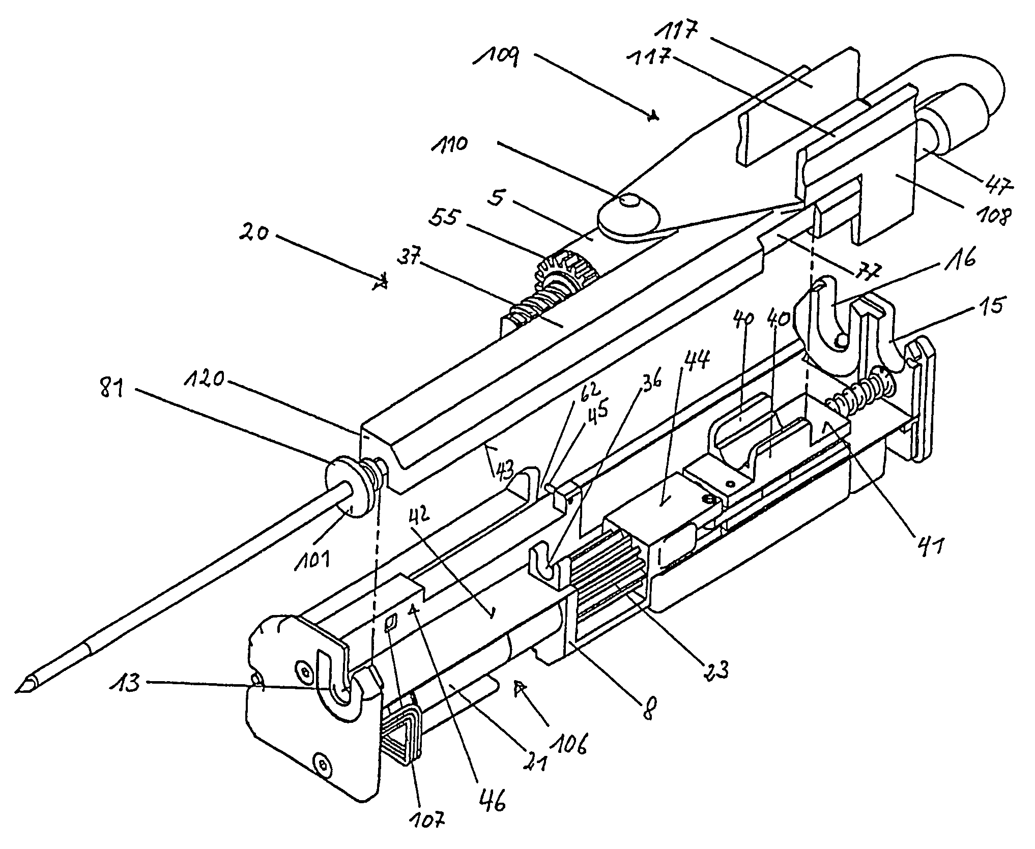 Biopsy device and insertable biopsy needle module