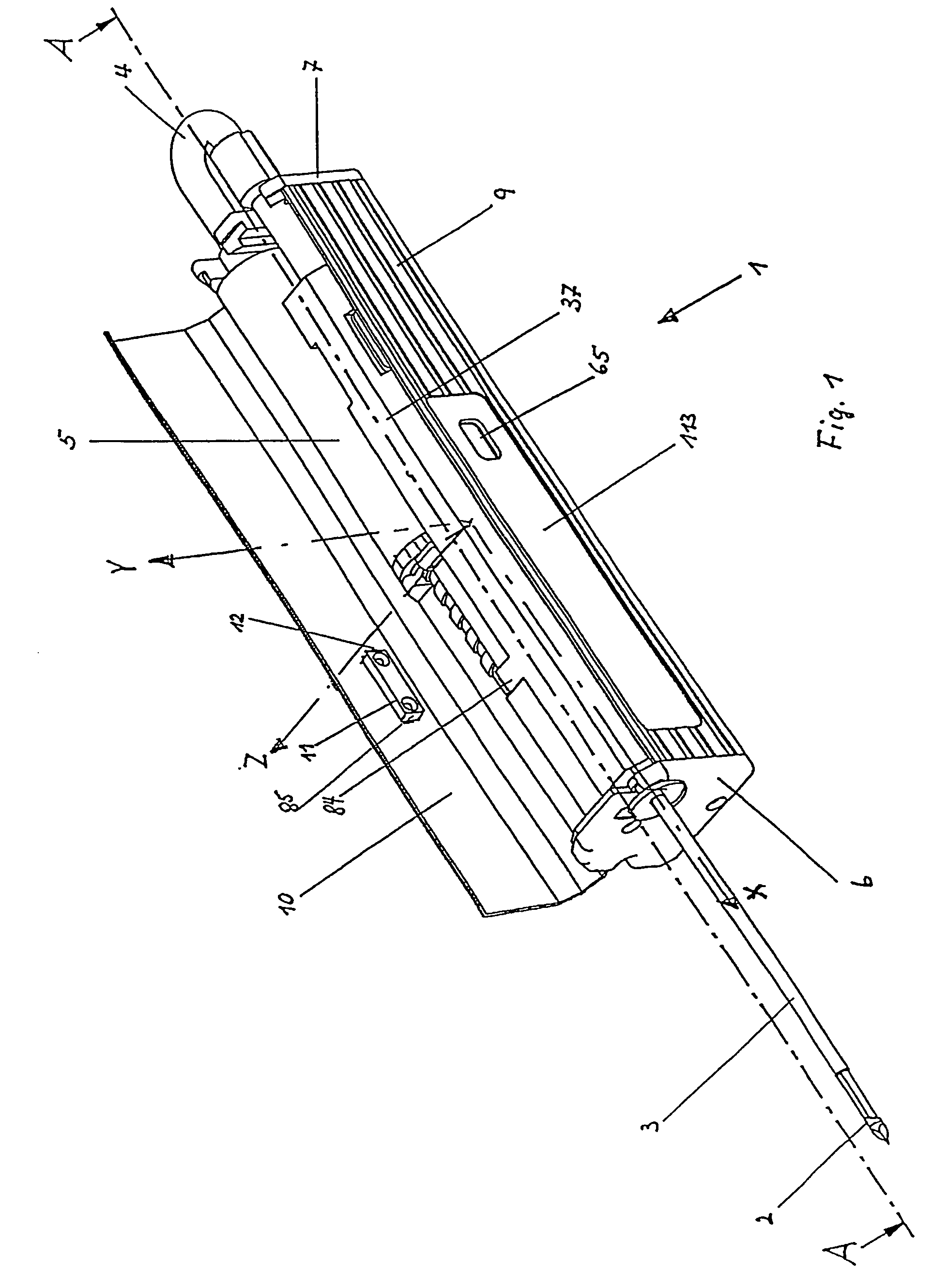 Biopsy device and insertable biopsy needle module