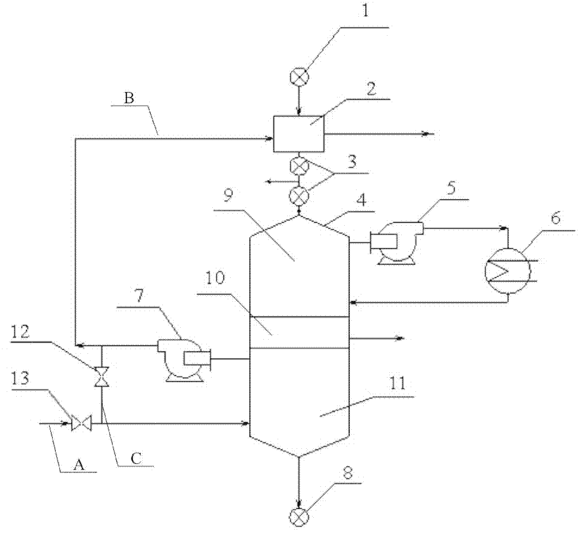 Simple heat exchange type active carbon coke purifying and regenerating process system and active carbon coke purifying and regenerating process method