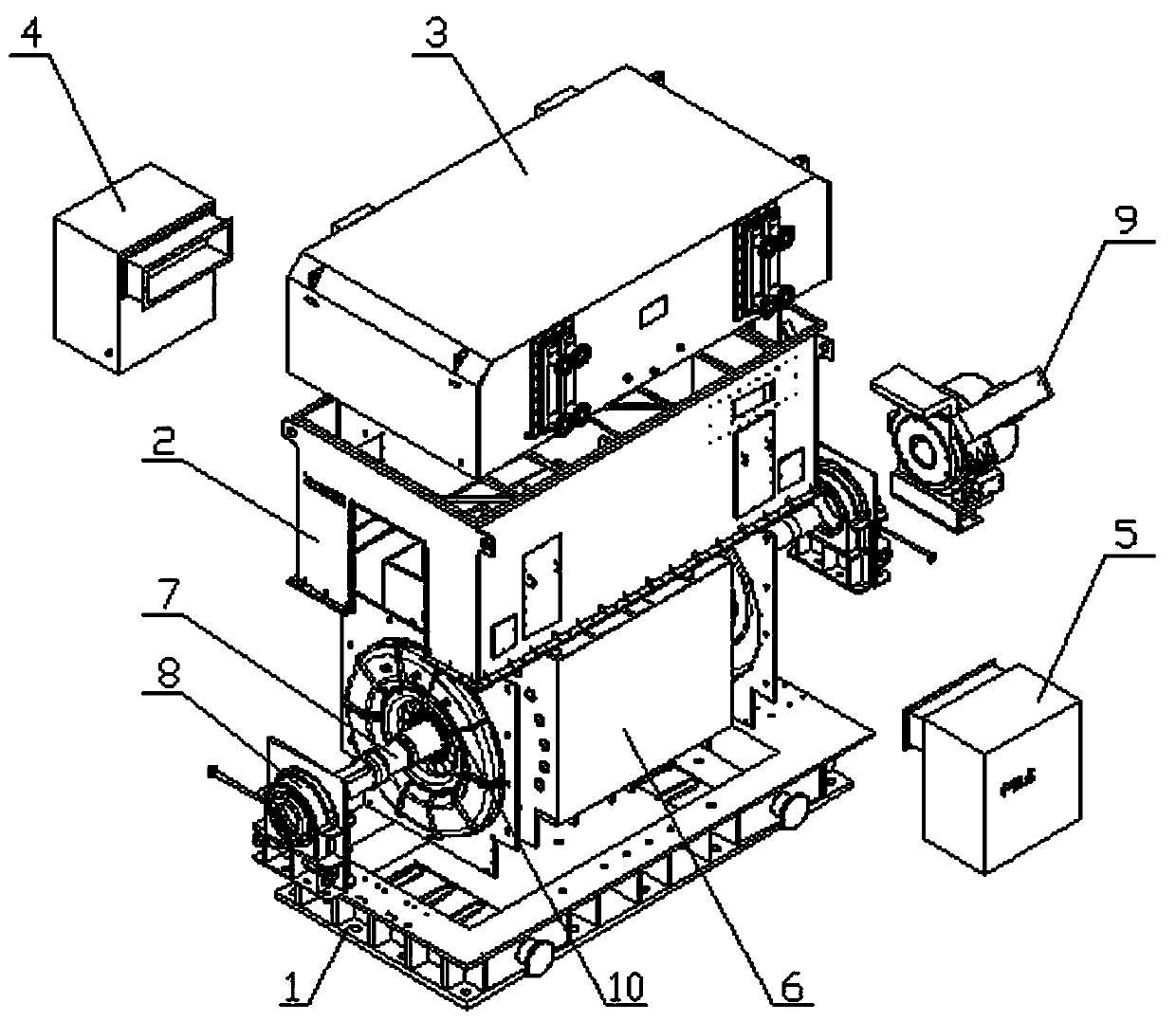 Large box-type variable-frequency variable-speed synchronous brushless excitation generator