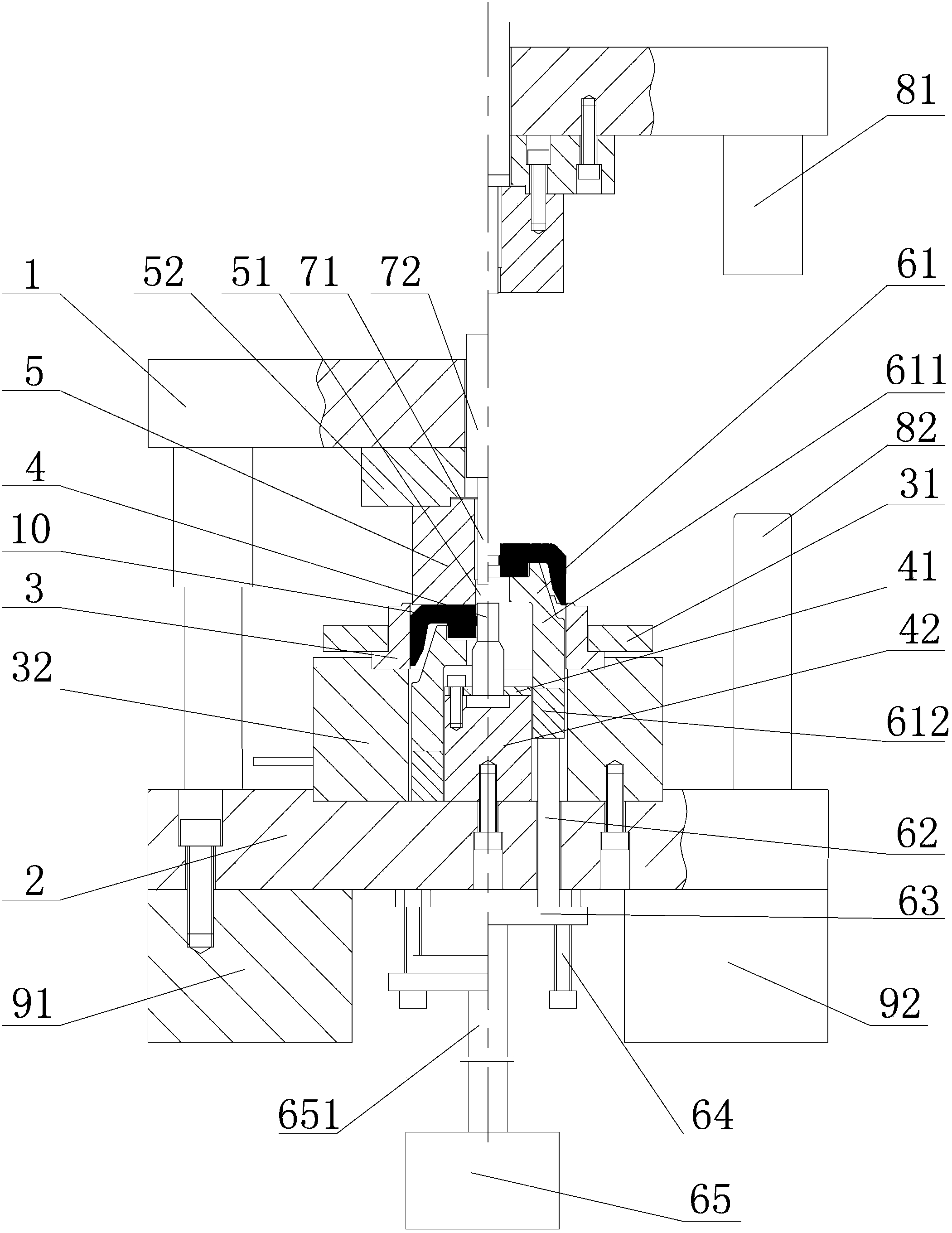 Red trimming and punching compound process of claw pole