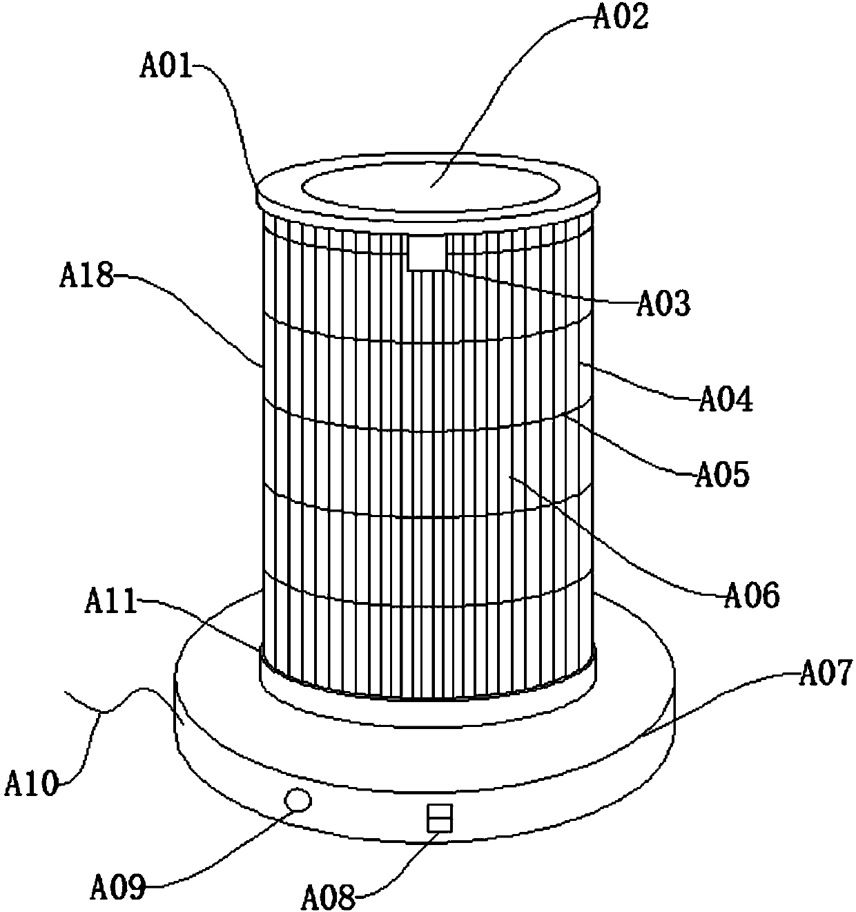 Air filter core with antibacterial function and use method thereof