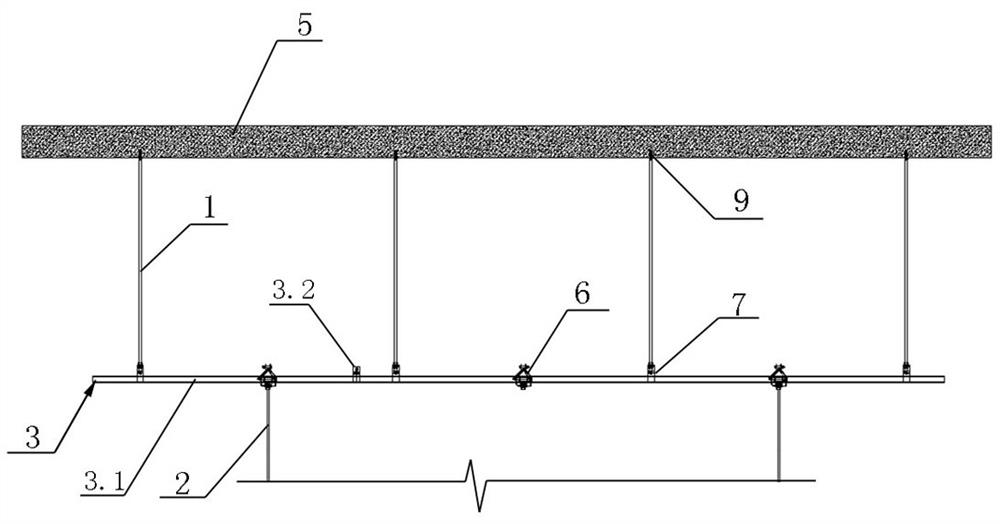 Quickly-installed transfer layer crane support structure and construction method thereof