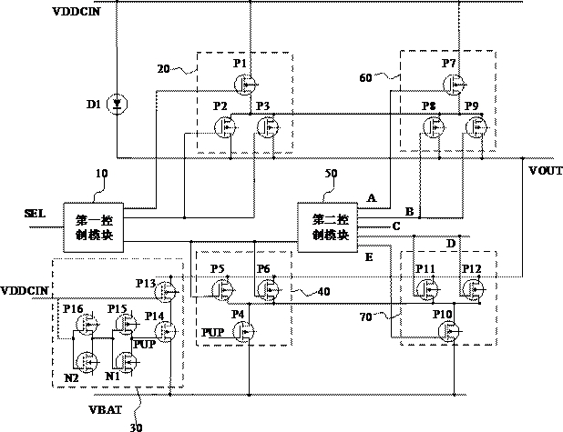 Power supply switching selection circuit and power supply