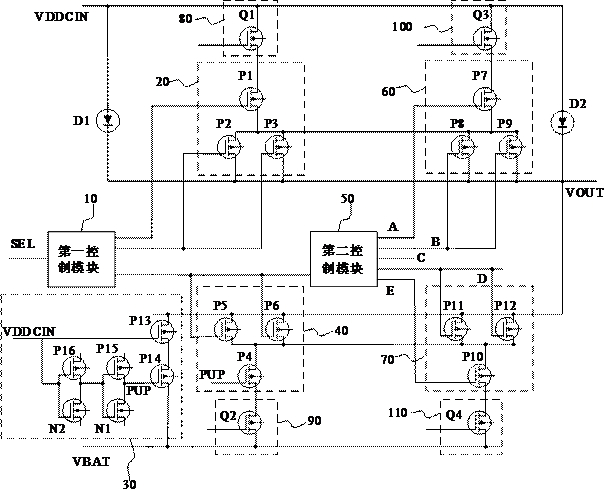 Power supply switching selection circuit and power supply