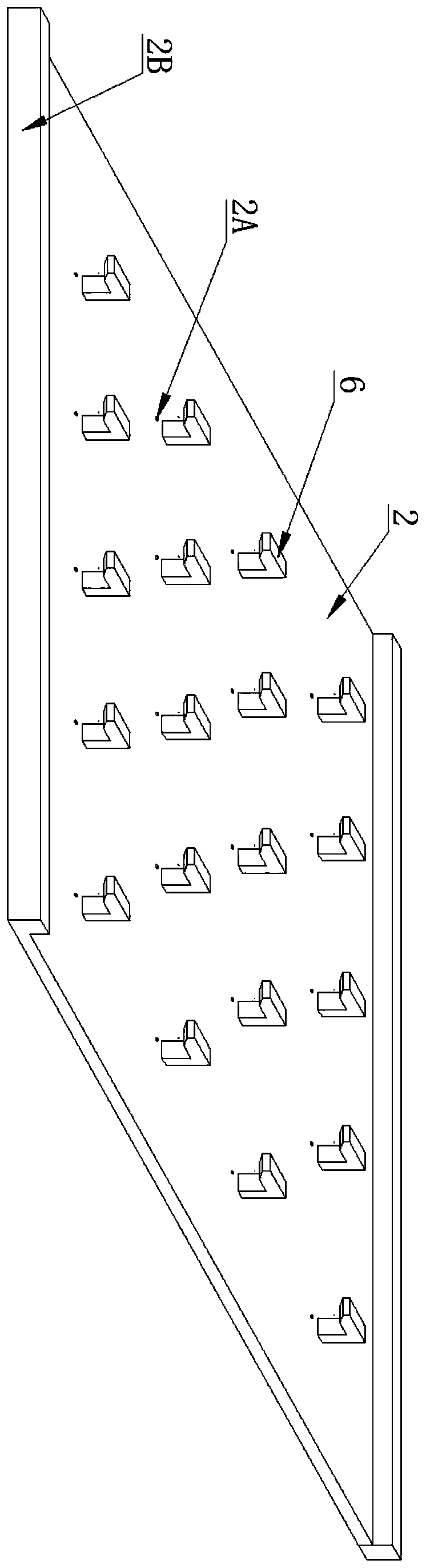 Push-pull type cigarette seedling seed placing device cooperating with seedling raising trays for use, and application method