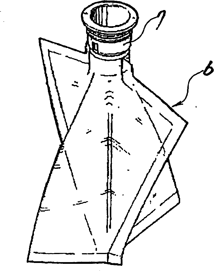 Triangular-tetrahedron container with spout assembly