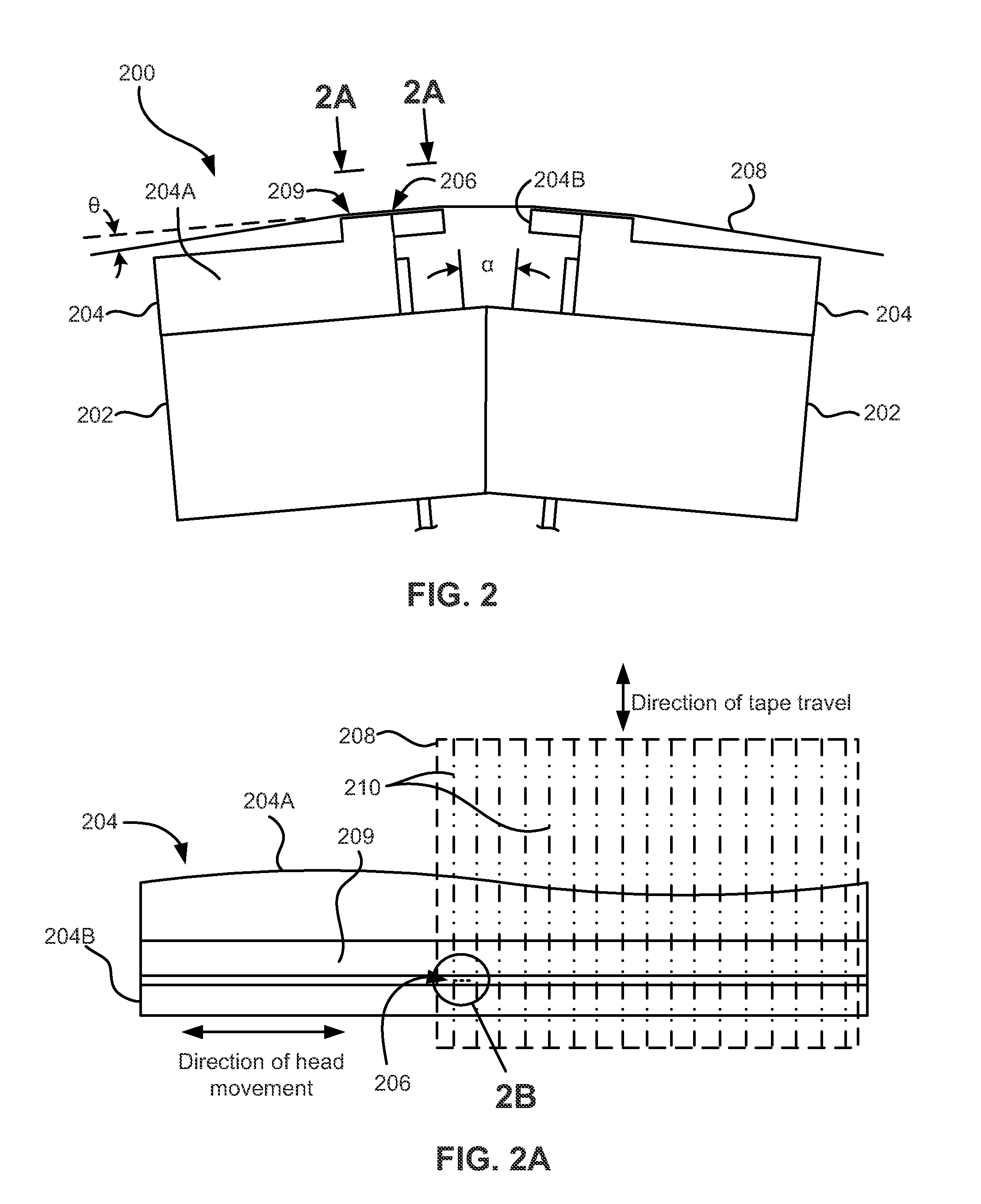 High density timing based servo format for use with tilted transducer arrays