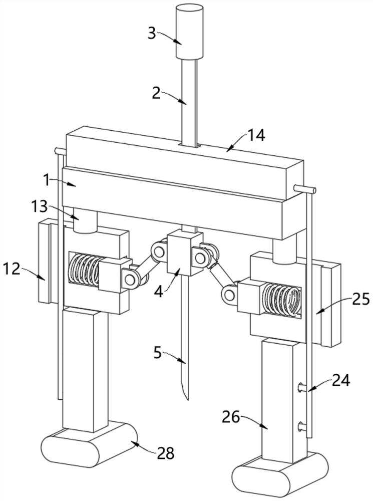 Lung puncture needle fixing device