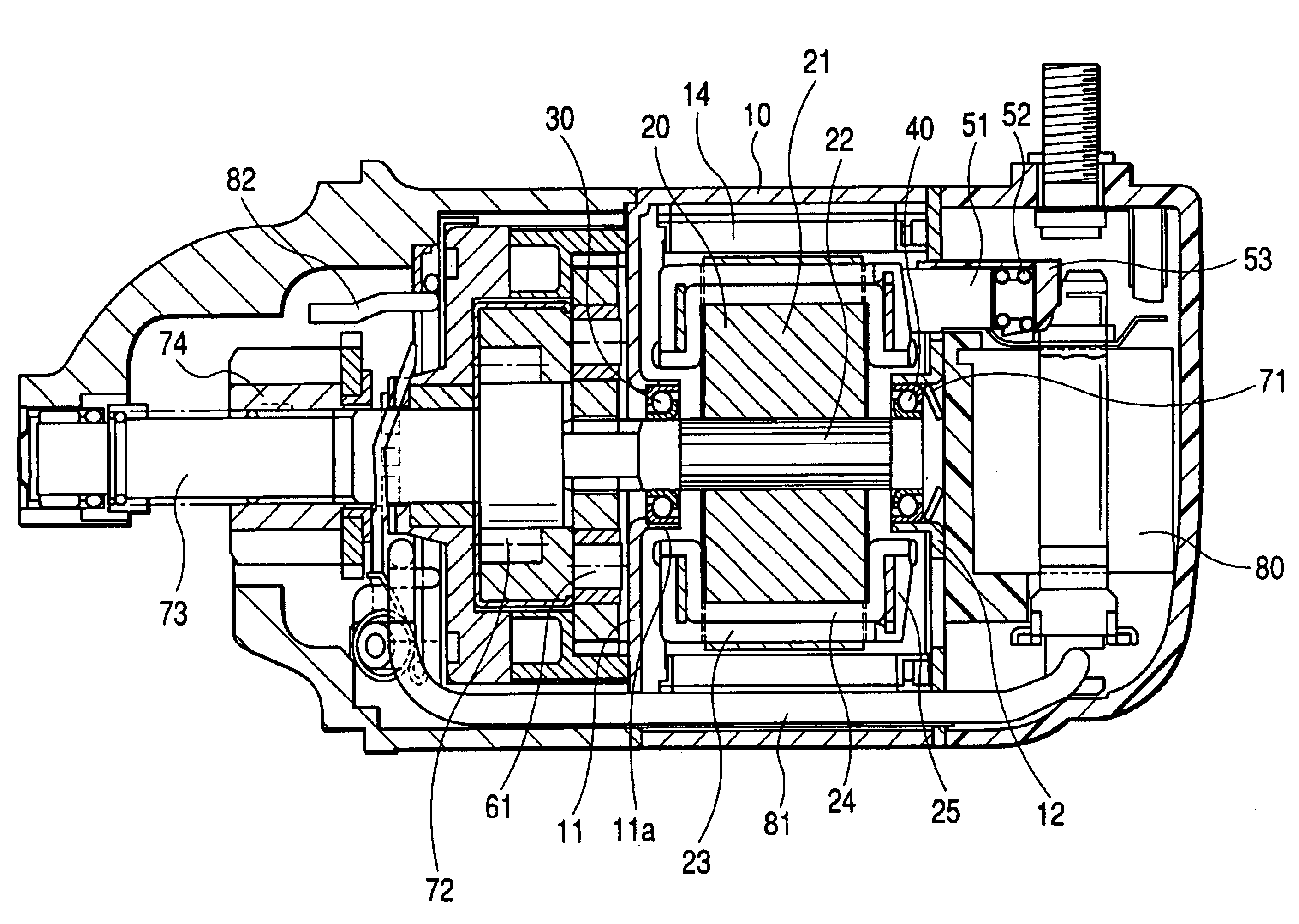 Armature support structure of starter for automotive engine