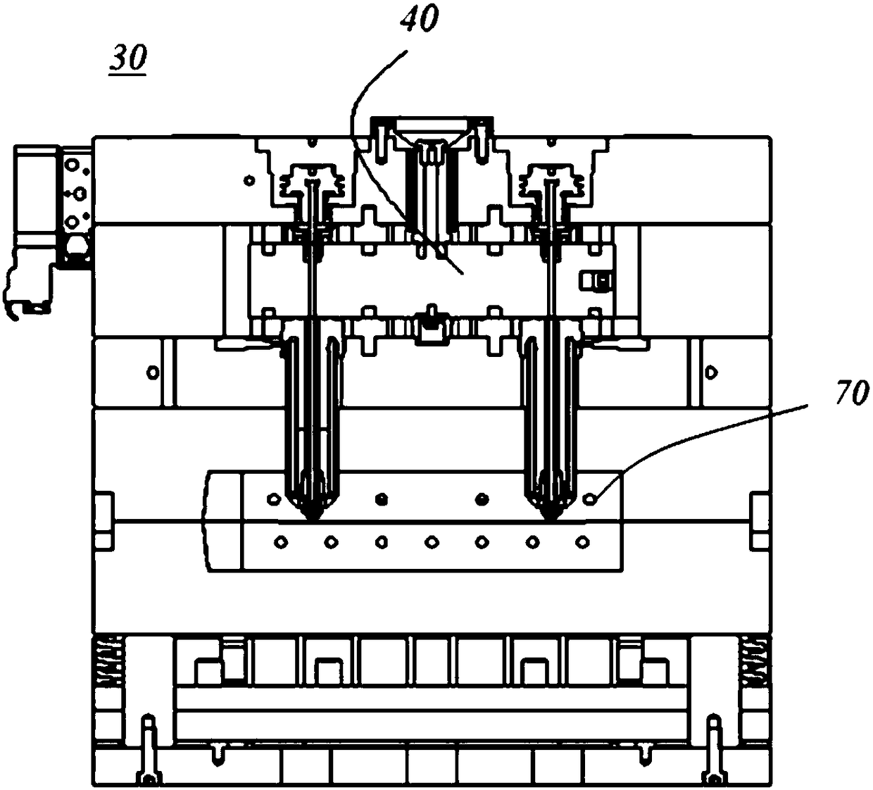Cylinder block assembly and hot runner system provided with same