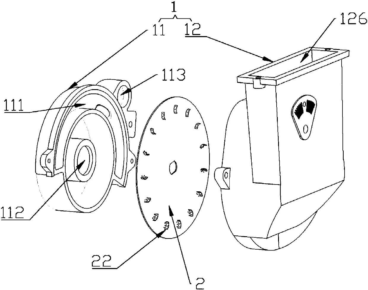 Air suction-scoop combined small-particle-size precise seed sowing device