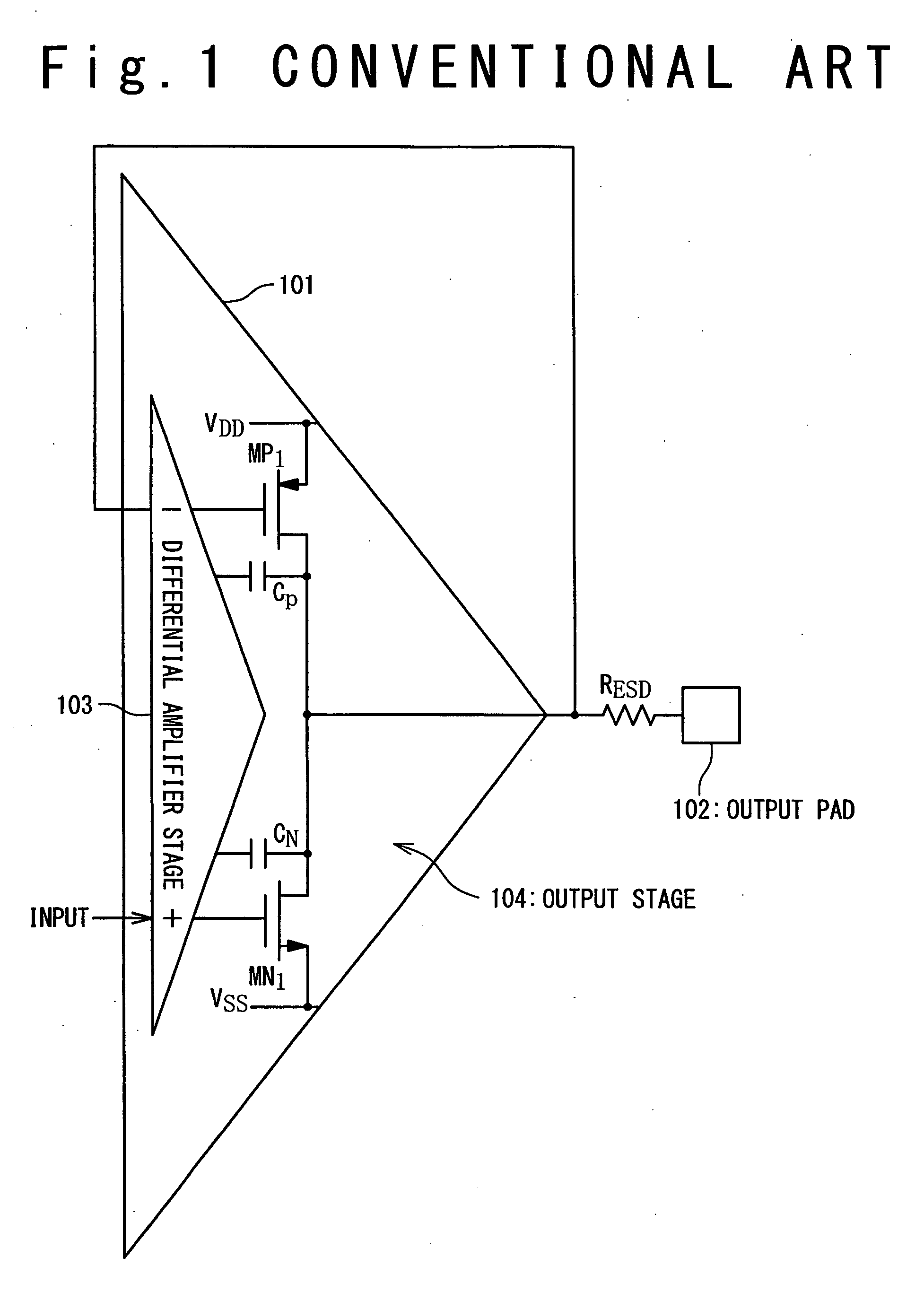 Output circuit using analog amplifier