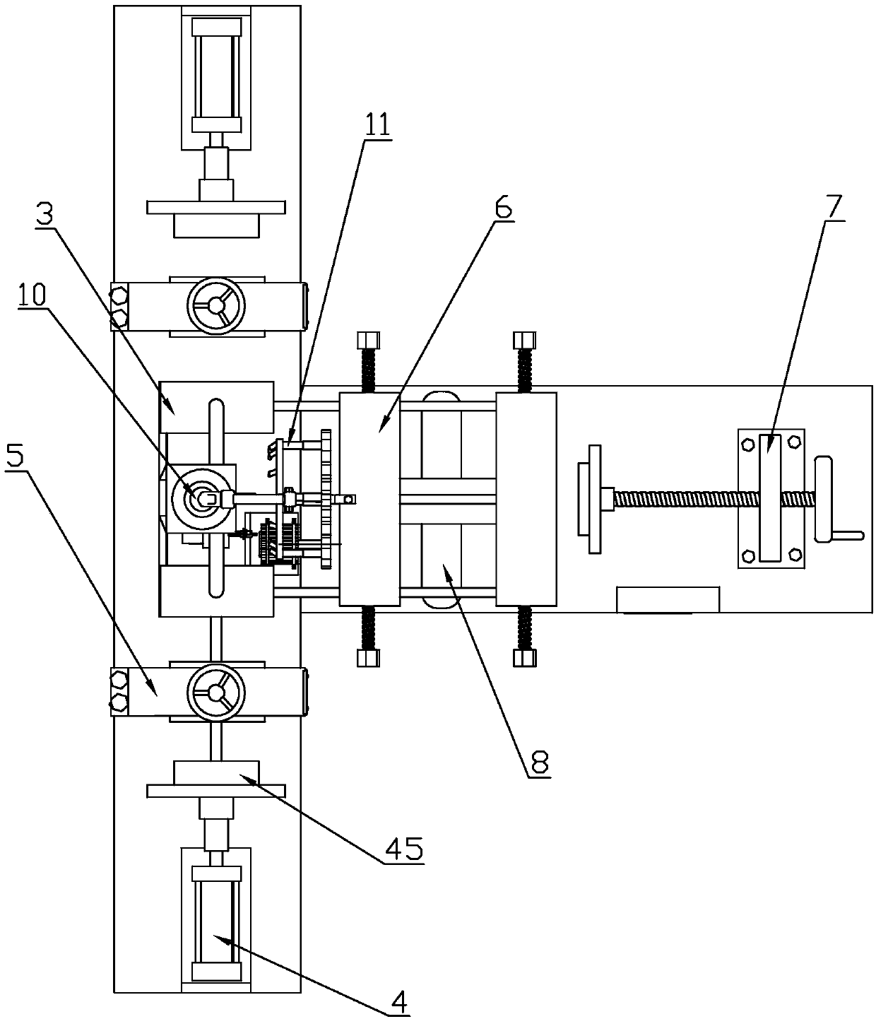 Semi-automatic butt joint machine for manufacturing three-way pipeline
