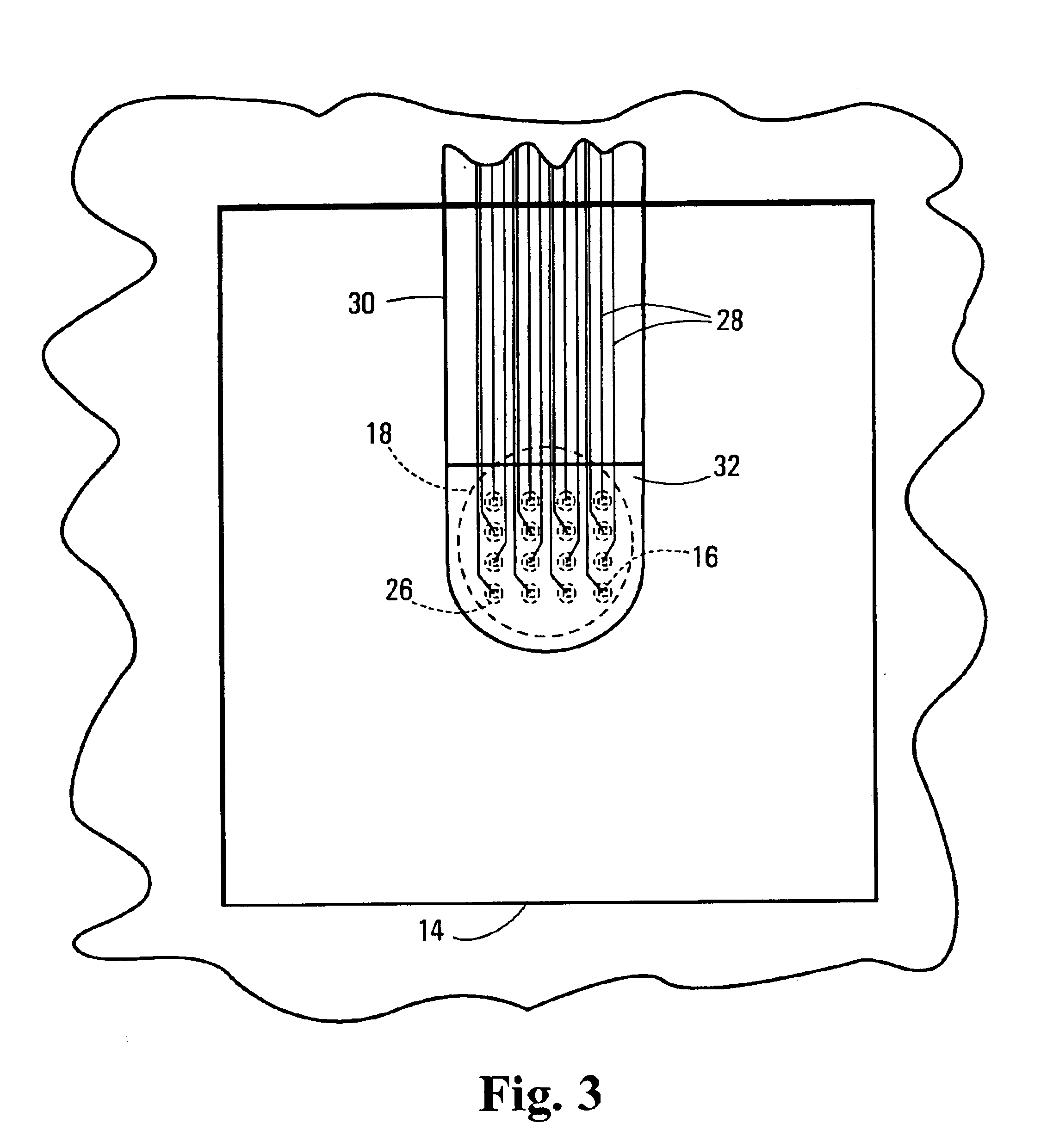 Flexible connecting device for interfacing with a wafer