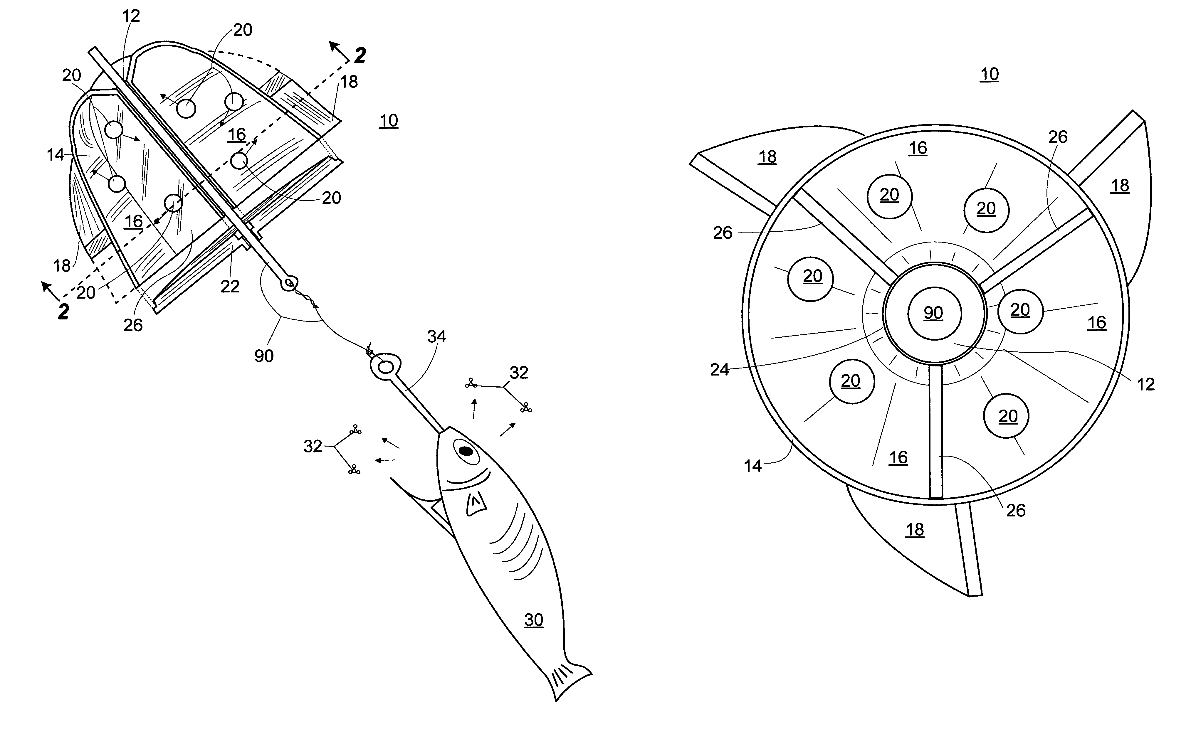 Fishing bait rig attachment apparatus with rotating rattle