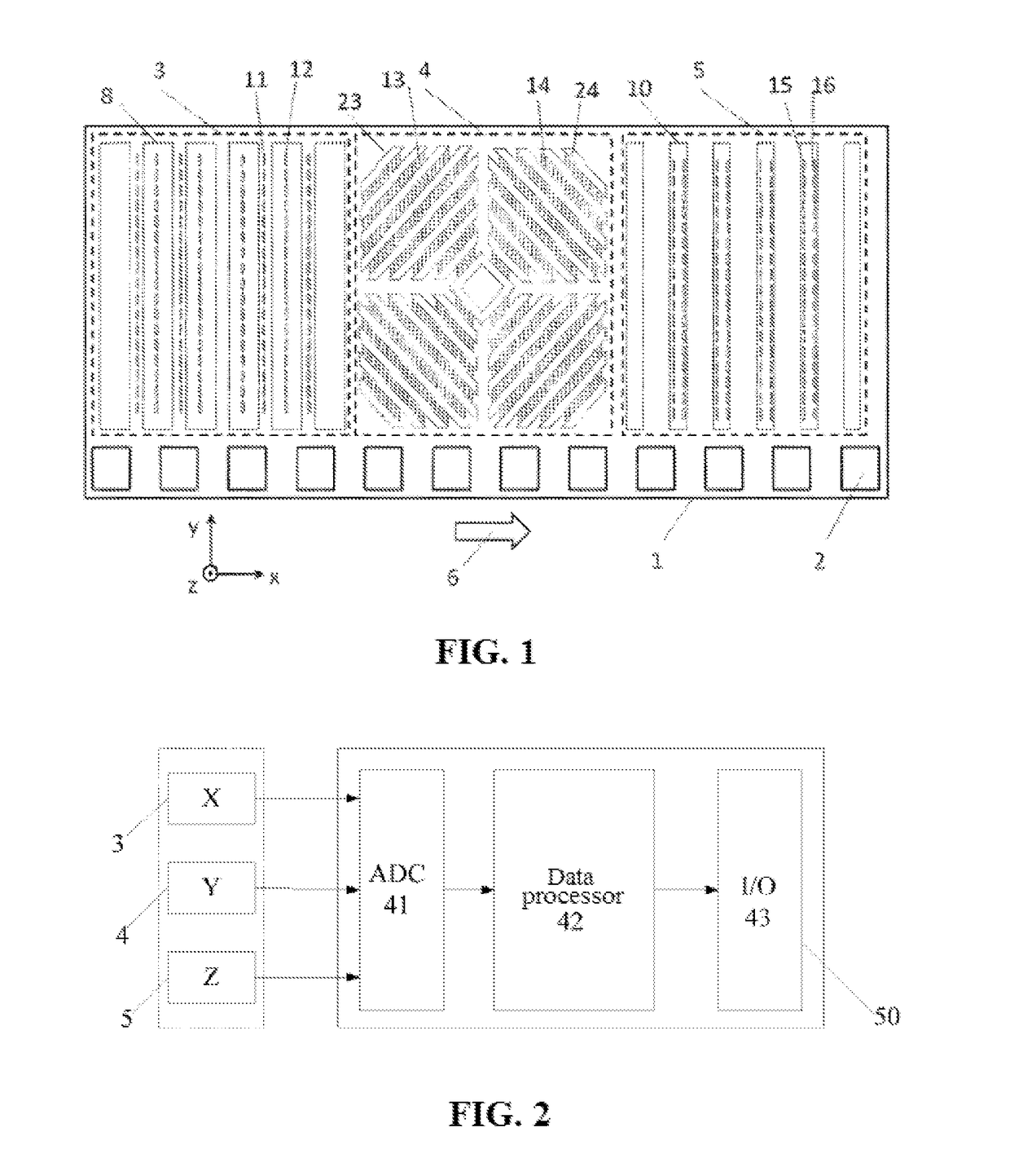 Monolithic three-axis linear magnetic sensor and manufacturing method thereof