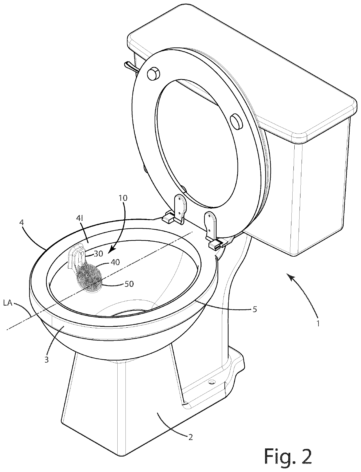 Toilet splash guard device