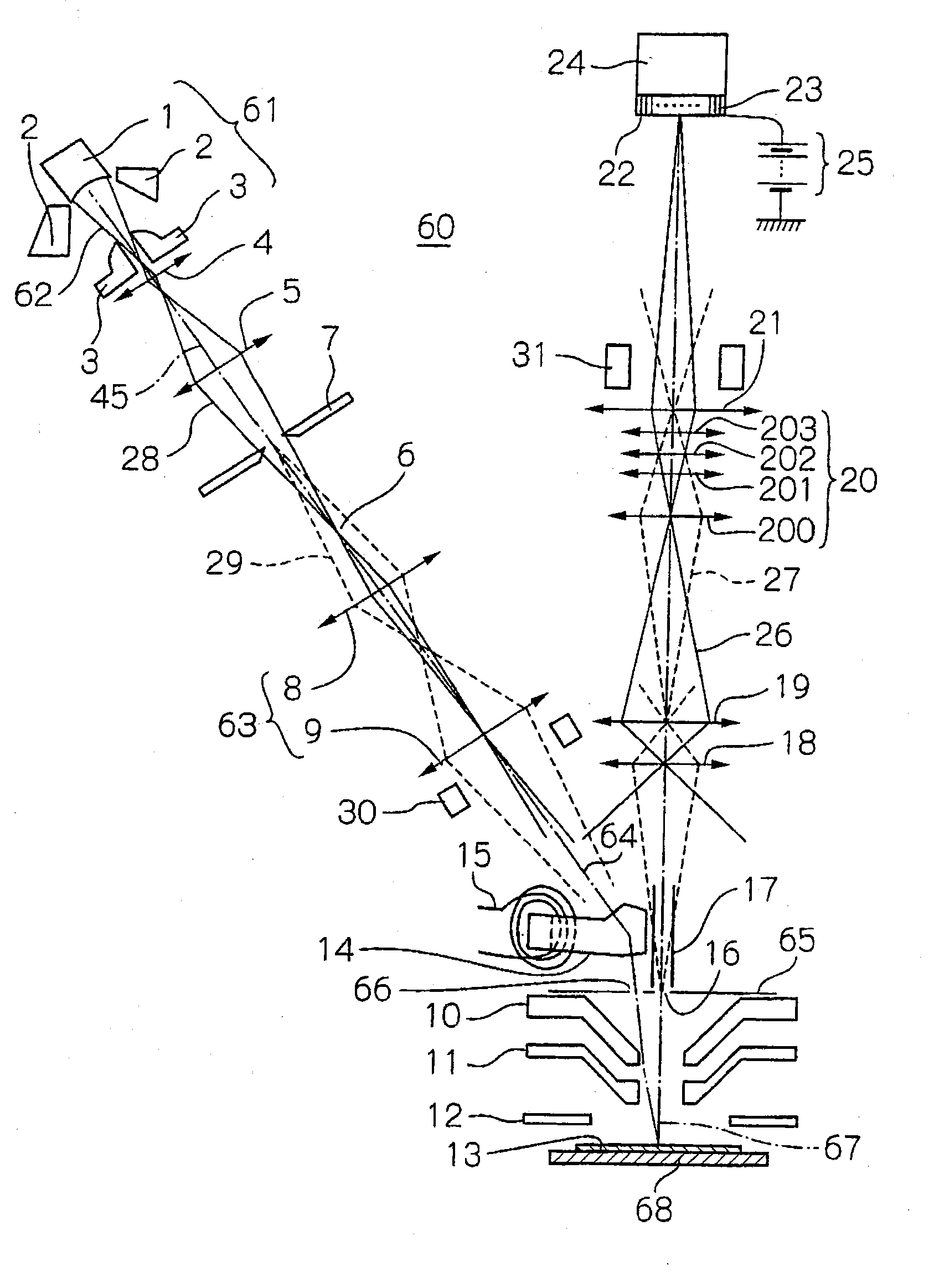 Electron beam apparatus and an aberration correction optical apparatus