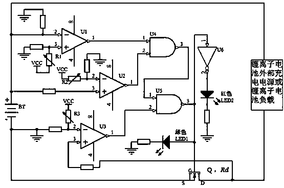 Lithium ion battery charge and discharge protection device