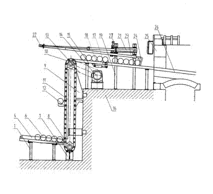 Feeding device of inclined-bottom heating furnace