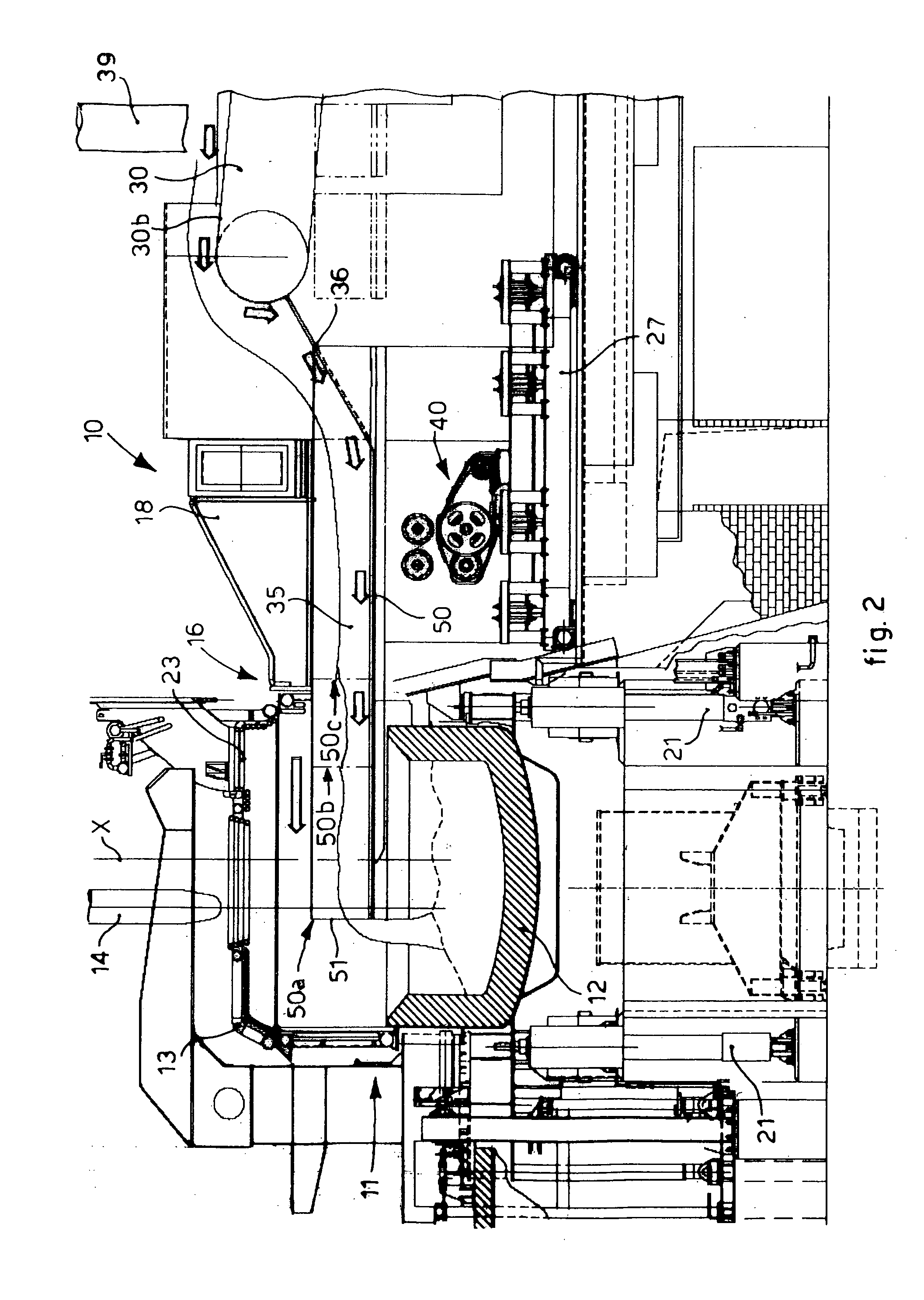 Device and method for feeding metal material into a melting plant