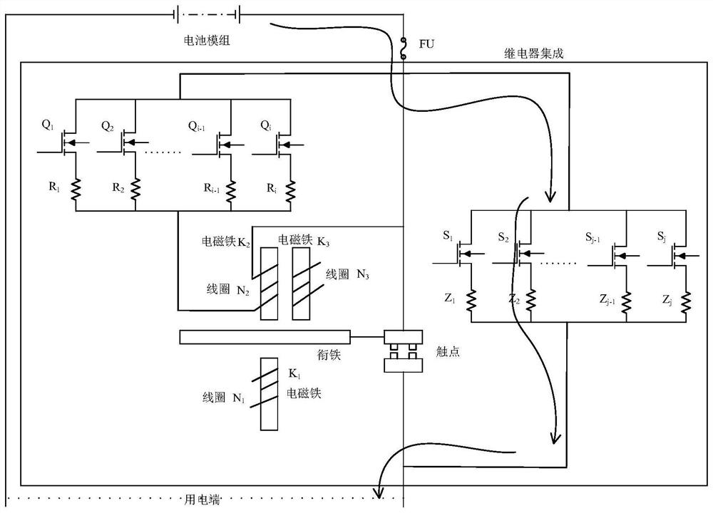 Relay integrated circuit with pre-charging and short-circuit protection functions