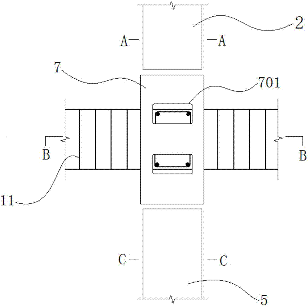 Rectangular steel pipe confined concrete column joint without stirrups and construction method thereof