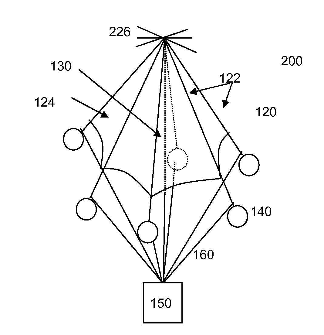 Parachute assembly for deploying a wireless mesh network