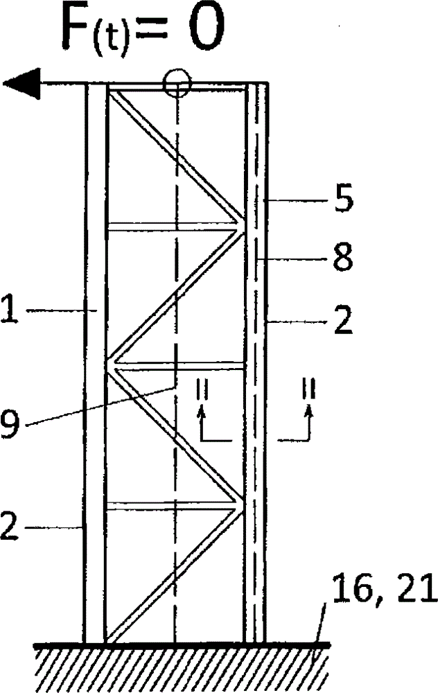 Support construction having increased structural dampening