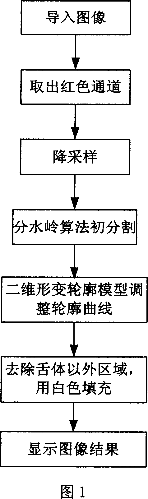 Tongue division and extracting method for tongue diagnosis used colored digital photo of tongue in Chinese traditional medicine