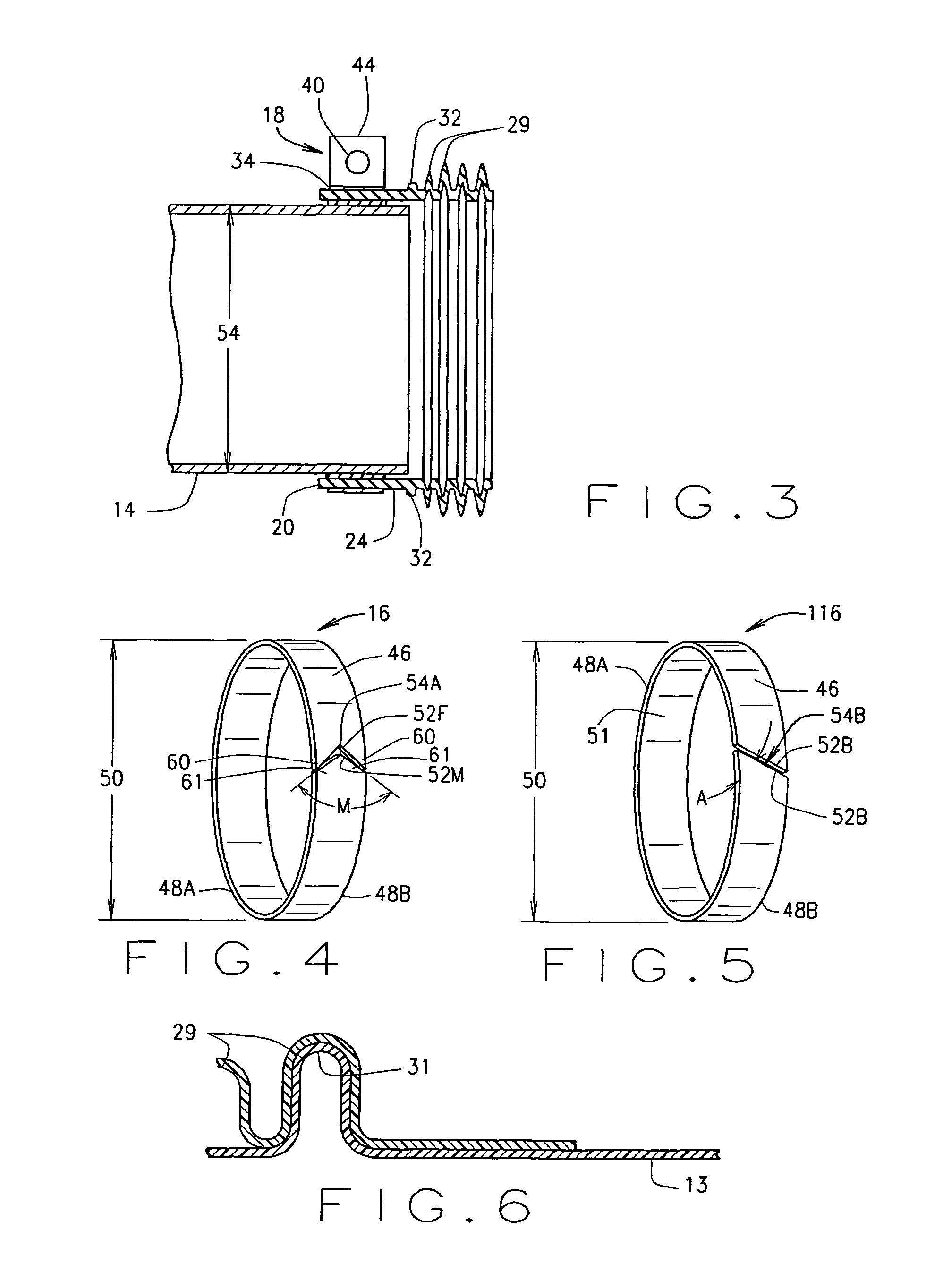 Exhaust pipe joint with insert