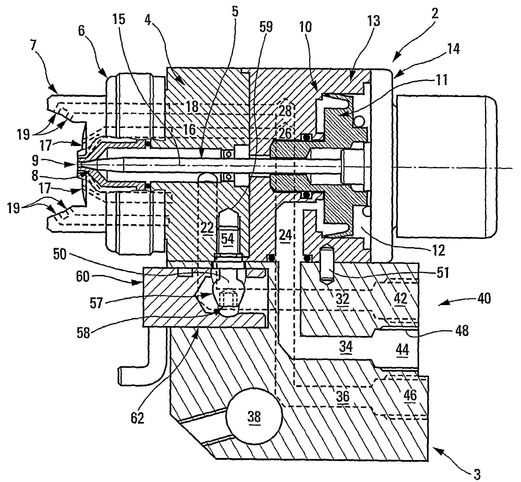 Automated spray gun fitted with a spray system mounted on a feed foundation